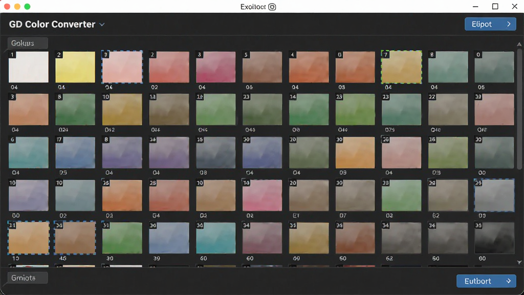 һ��չʾ GD Color Converter ��ɫ��������ܵ�ͼƬ������Ϊ���������еĵ�ɫ����壬����Ϊ����״���еĶ��ɫ�飬�Ű���������Ϊ��Լ������ϸ�ڰ���ɫ���š������ǩ�͵�����ť�����ʸ��壬�ɾ����޶���Ԫ��