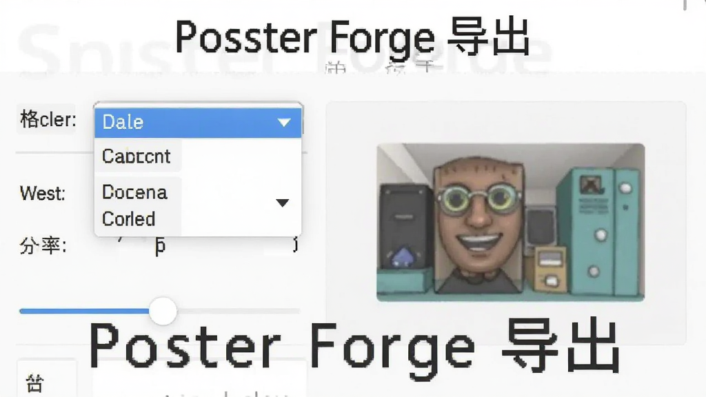 һ�� Poster Forge �������ý������ͼ����������ʾ��ʽѡ�������˵����ֱ��ʵ��ڻ����Լ�����Ԥ��ͼ��������רҵ��࣬����������ͼƬ�д��� ��Poster Forge ������ �������ɾ��޶���Ԫ��