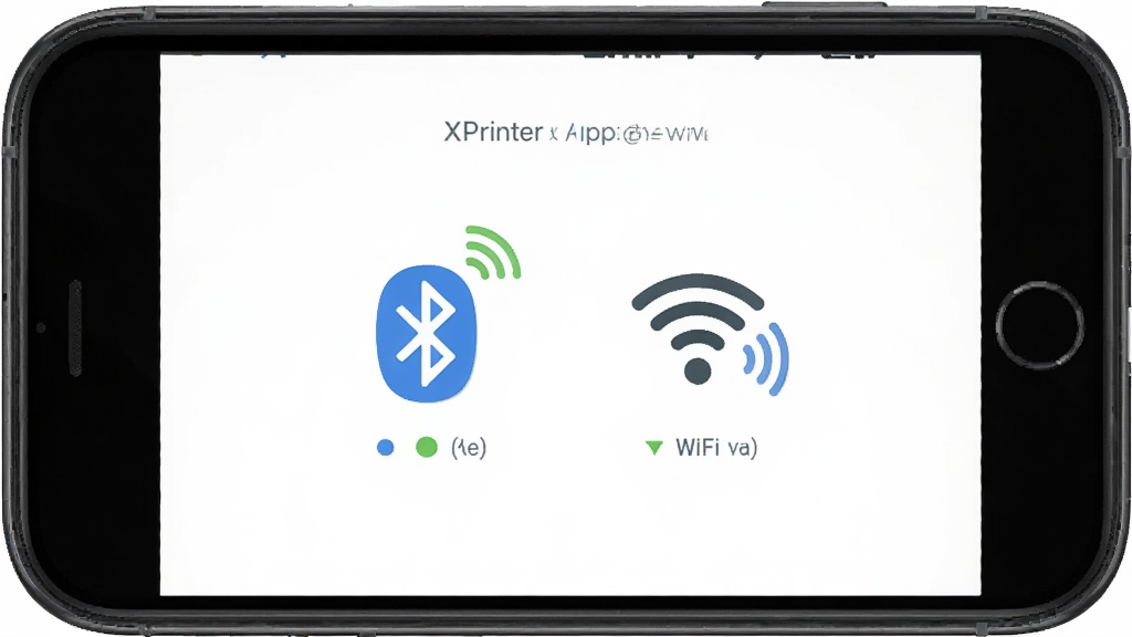 һ��չʾXPrinterӦ��������WiFi����ѡ��Ľ����ͼ���ͼ����������Ϊ�ֻ���Ļ����Ļ����ʾ����ͼ���WiFiͼ�겢�У����־��У����Ϊ��ƽ��UI��ƣ�ϸ�ڰ�������״ָ̬ʾ�ƺ��źŲ��ƣ������������ɾ����޶���Ԫ��