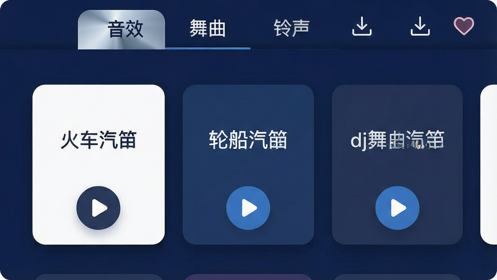 �����������player��Чר�����棬����չʾ���������Ч��Ƭ��ÿ����Ƭ���С������ѡ����ִ����ѡ���dj�������ѡ������ֱ�ǩ�Ͳ��Ű�ť������Ϊ����ɫ���������з����ǩ������Ч��������������������ϸ�ڰ������ؼ�ͷͼ�ꡢ�ղ�����ͼ�꣬���Ϊ�ִ�����Ӧ�ý��棬�����������޶���Ԫ��