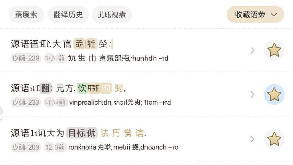 ����������������ʷ���ղؽ��棬����չʾ������ʷ�б���ÿ����¼����Դ�������֡�Ŀ�����Է����ʱ������Ҳ����ղ��Ǳ�ͼ�꣬������ɸѡ��ǩ������Ϊ�б�ʽ�����Ϊ���ż���ϸ�ڰ���ʱ���ǩ�����ԶԱ�ʶ���ղظ�����ɸѡ��ť�����ʸ��壬�ɾ����޶���Ԫ��