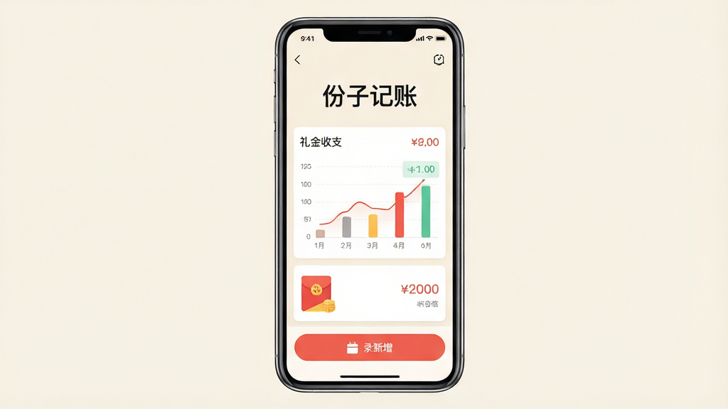 һ�Ÿɾ�������ֻ�Ӧ�ý����ͼ������չʾ���Ӽ���APP����ҳ�棬����������һ���ִ������ֻ�����Ļ��������ʾ���Ӽ����ĸ������Լ������֧ͳ��ͼ����ҳ��ײ��м�¼������ť������Ϊ���ŵ��װ�ɫ�����岼�ּ��Գƣ����Ϊ��ƽ��UI��ƣ�ϸ�ڴ����������ͼ������ֽ����ʸ��壬����ɾ����޶���װ��Ԫ��