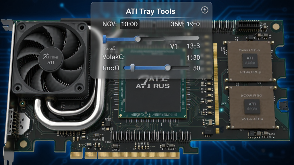 һ���Կ���·����д������ GPU оƬ�Ϸ�������͸��������壬�������ʾ����Ƶ�����ѹ��ֵ�������ɢ�ȷ������ȹܣ��Ҳ����Դ����������Ϊ����ɫ�Ƽ���Ч�����岼�ֶԳƣ�дʵ�Ƽ����ϸ�ڰ����̶�����ɢ����Ƭ���������������ɾ��޶���Ԫ�أ������д����֡�ATI Tray Tools��