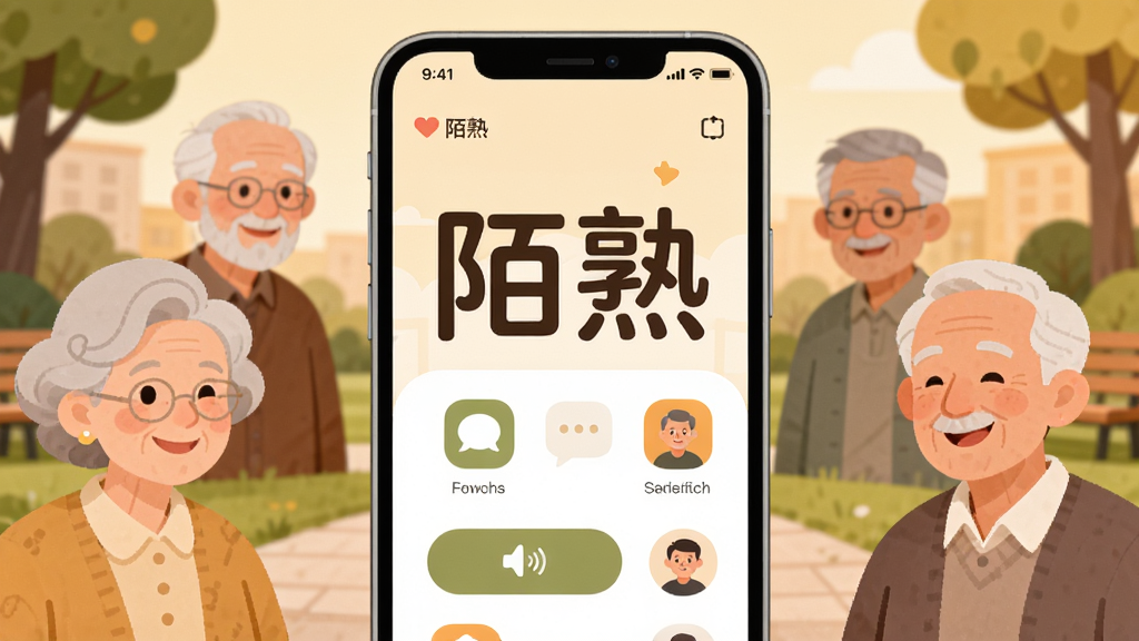 ��������չʾһ�������ֻ����ֻ���Ļ������ʾ��İ�족APP�������棬��������ܰ��࣬�������ͼ�꣬��Χ�����ż�λ���΢Ц���������������󣬱�������͵�ůɫ��������԰�������Ű�������ĶԳƹ�ͼ�����Ϊ��ƽ��UI�廭��ϸ�ڰ�������������ͼ�ꡢ������ť���û�ͷ�񣬻��ʸ��壬�ɾ����޶���Ԫ��