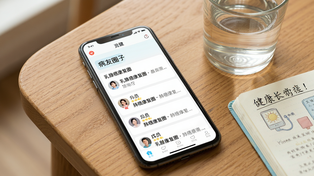����չʾһ���ֻ���Ļ��д����Ļ����ʾ���ٽ���App�ڵĲ���Ȧ���б����棬���Կ��������ٰ�����Ȧ�����ΰ�����Ȧ���ȱ�ǩ��ÿ��Ȧ���Ա��г�Աͷ�����������ժҪ���ֻ�������ľ�������ϣ��Ա���һ����ˮ��һ���������ˡ���������ܰдʵ��������ͣ������������ɾ��޶���Ԫ�ء�