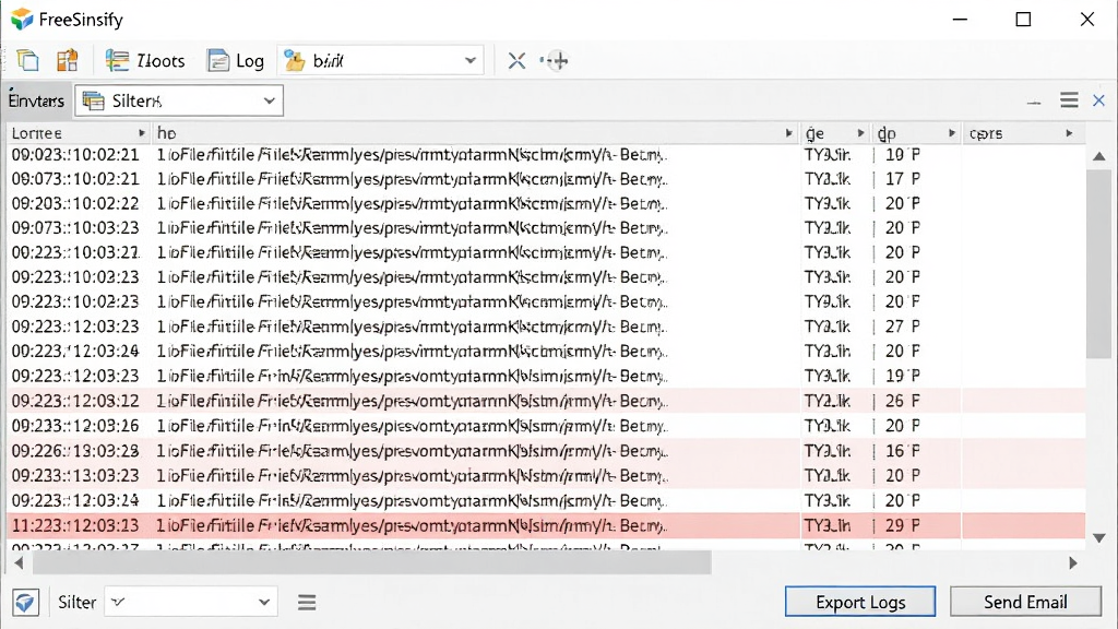 һ��չʾ FreeFileSync ��־�鿴�����ͼƬ��������������������ʾ��ϸ����־�ı�������ʱ������ļ�·���Ͳ������ͣ�������Ϣ�ú�ɫ������ʾ�����ڵײ��е�����־�ͷ����ʼ��İ�ť��������Ϊרҵ������������ɫ�԰�ɫ��ǳ��ɫΪ����ϸ�ڰ�����־��������ɸѡѡ������������ɾ����޶���Ԫ��