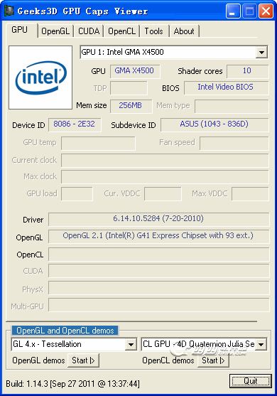 GPU Caps Viewer�Կ���⹤�߽�ͼ