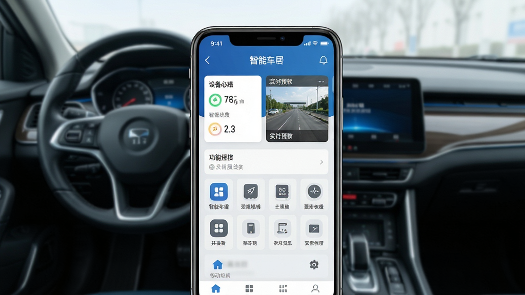 ���ܳ����ֻ�APP������չʾ������������һ�������ֻ�����Ļ��ʾ���ܳ���Ӧ����ҳ�������豸����״̬��Ƭ��ʵʱ����Ԥ�����ڡ����ܲ˵�ͼ�ꣻ����Ϊ������ʻ���黯���������������п�̨��Լ�ɼ���������ÿƼ����������ɫ�������Ű��������򣻷��Ϊдʵ�����Ʒչʾ�磬ϸ�����������ʸɾ����޶���Ԫ�أ�ͼƬ�����֡����ܳ��ӡ�