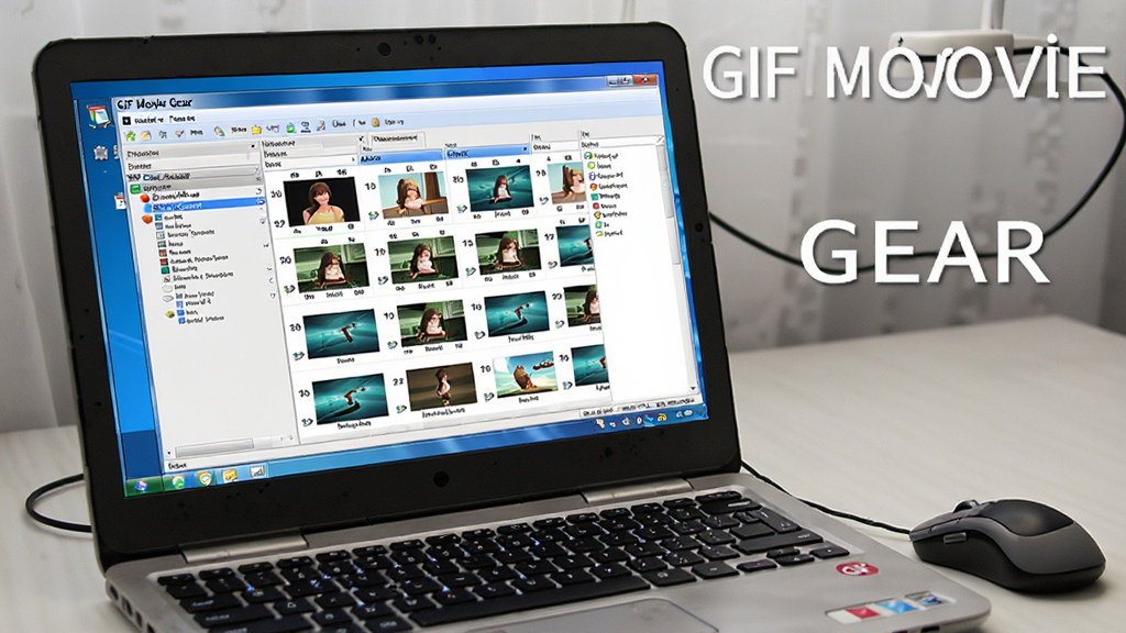 һ��չʾ GIF Movie Gear �� Windows ���������еĳ���ͼ������������һ̨�ʼǱ����ԣ���Ļ����ʾ�������Ĳ�������Ͷ���֡�б����Ա߷���һֻ��꣬���ֲ��������ӽǣ����Ϊдʵ�칫���ϸ���Ͽɼ���Ļ����ͼ���ϸ�ڣ����������ɾ��������д����� 