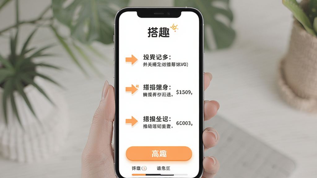 һ�š���Ȥ��APP�������������չʾͼ������Ϊ�ֻ���Ļ����Ļ����ʾ�ֲ�������ʾ��������ͷ������˵��������Ϊȫ�����ǣ��Ű��࣬����Ѻ����У�ϸ����ͻ��������ť�ͽ���ָʾ�����ʸ��壬�ɾ����޶���Ԫ��
