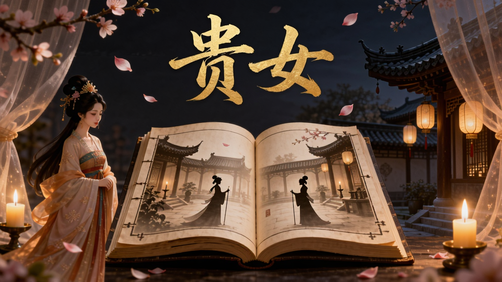 ����������һ��չ���Ĺŷ��鼮����ҳ�ϸ��ֳ��Ŵ�ͥԺ�������Ӱ���������վ��һλ���Ż����ĹŴ�Ů�ӣ��Ҳ�����լ��Ժ����������������岼�ֲ��öԳ�ʽ��ͼ���Ű�����������Ů���Խ�ɫë���������ڻ������Ϸ������ΪΨ���ŷ�廭��ϸ�ڰ���Ʈ��Ļ��ꡢ��͸����ɴᣡ�ů��ɫ����⣬���ʸ��壬����ɾ����޶���Ԫ��