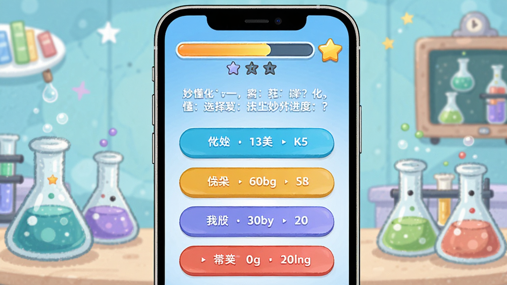 ���ѧAPP���ش�����棬�ֻ���Ļ����ʾһ����ѧѡ���⣬ѡ���ò�ɫ��ť���У���Ļ�Ϸ��н��������������֣������ǿ�ͨ���Ļ�ѧʵ���Ҳ廭�������Χ���ɻ��ã����������ɾ�