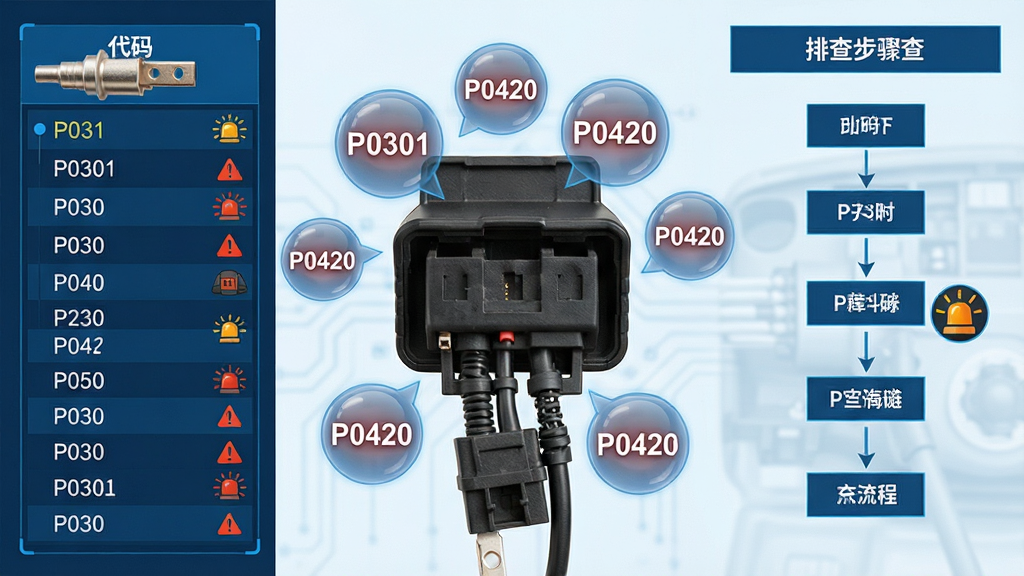 ����ά���뱣��ȫ�����ֲ�������ѯҳ�棬����������һ��OBD��Ͻӿ���д����ΧƯ����P0301��P0420�ȹ��������ݣ�����Ϊ���ҷ���������Ǵ����б����Ҳ����Ų鲽������ͼ�����Ϊ�Ƽ�������Ϣͼ�磬ϸ�ڰ����������㡢������ͷ����ʾ��ͼ�꣬�����������ɾ����޶���Ԫ��