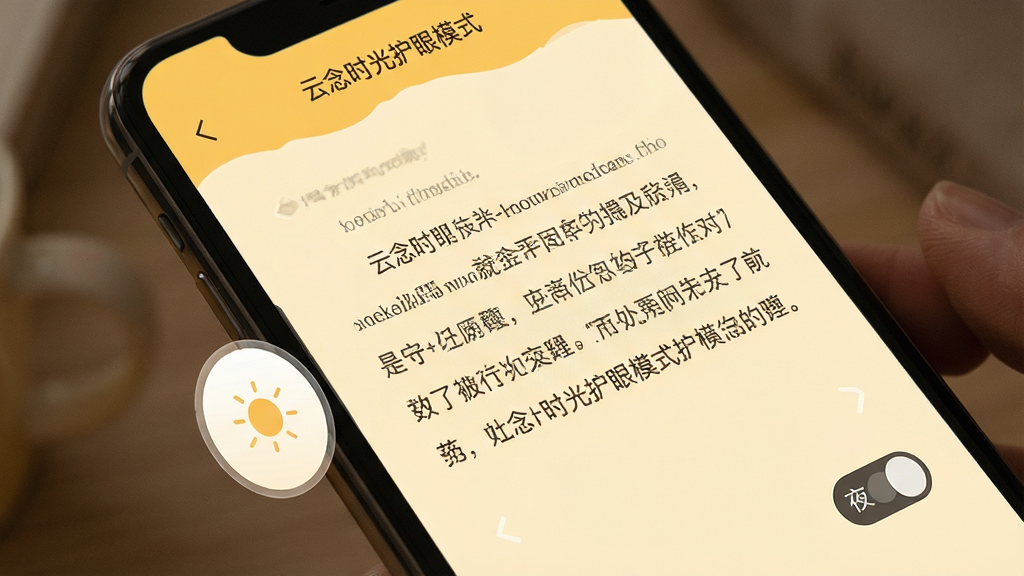 ����ʱ�⻤��ģʽ���棬�ֻ���Ļ����ů��ɫ�Ķ�������������֣�����ΪС˵����ҳ�棬�Ű����ʣ������ܰ��ϸ�ڰ������ȵ��ڸ��ꡢҹ��ģʽ���أ����ʸ���ɾ��޶���Ԫ��