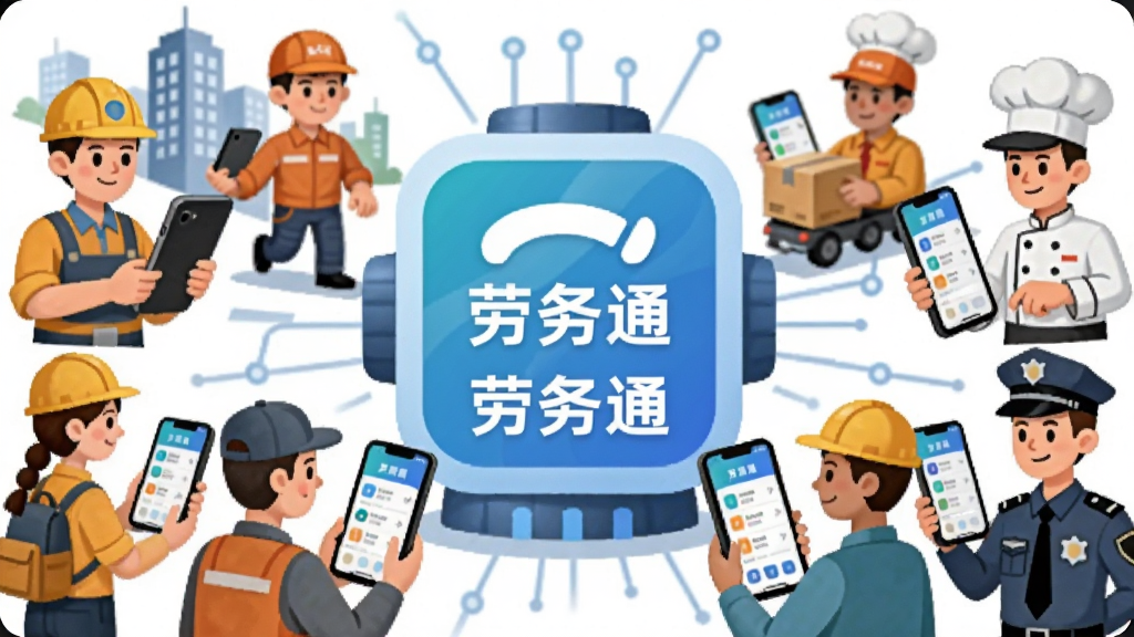һ��AI���ɵĲ廭������������һ���޴�������Ƽ�����ͼ�꣬��Χ�����Ž������ˡ����Ա����ʦ�������Ȳ�ְͬҵ�Ŀ�ͨ�����������ж������ֻ���������ͨAPP�Ľ��棬���ֳʷ���״������ƽ���Ƽ��У�ϸ�ڷḻ�����������������д��С�����ͨ�����ֱ�ʶ���ɾ��޶���Ԫ��