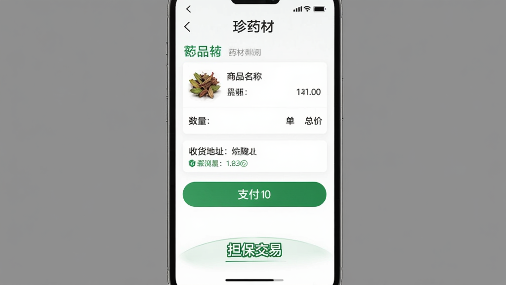 ��ҩ��APP����ȷ��ҳ�棬������ʾҩ�Ķ������飬������Ʒ���ơ����������ۡ��ܼۡ��ջ���ַ��֧����ť���ײ��С��������ס���ʶ������Ϊ��ɫ����ɫ����ɫ�ͻ�ɫΪ�������ȫ�ɿ���ϸ�����������ʸɾ�