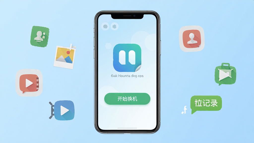 ��¡���任������������չʾ������������һ�������ֻ���Ļ������Ļ����ʾ�ſ�¡���任����Ӧ��ͼ��Ϳ�ʼ������ť�������Ǽ���ǳ��ɫ���䣬��Χ������ͨѶ¼����Ƭ����Ƶ�������¼��Сͼ�꣬������±�ƽ����ϸ�����������ʸɾ����޶���Ԫ��