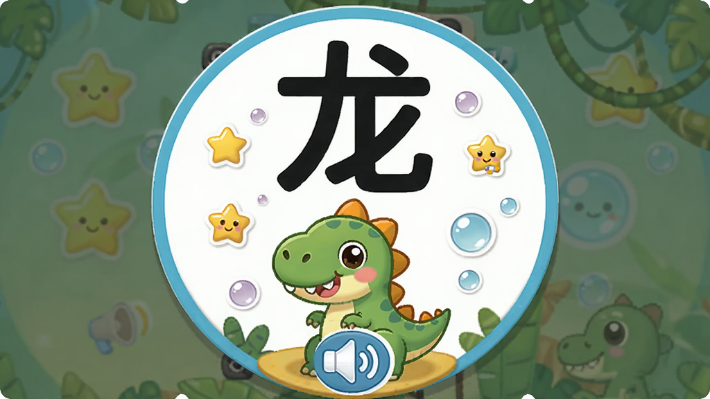 ������������ʶ�ֿ�Ƭ���棬������һ��Բ�ο�Ƭ��д�Ŵ��ĺ��֡���������Ƭ�·���һֻ�ɰ��Ŀ�ͨ��������Χ�����Ǻ�����װ�Σ��ײ�������ͼ�����ڲ��Ŷ�����������ͯȤʮ�㣬���ʸɾ����޶���Ԫ��