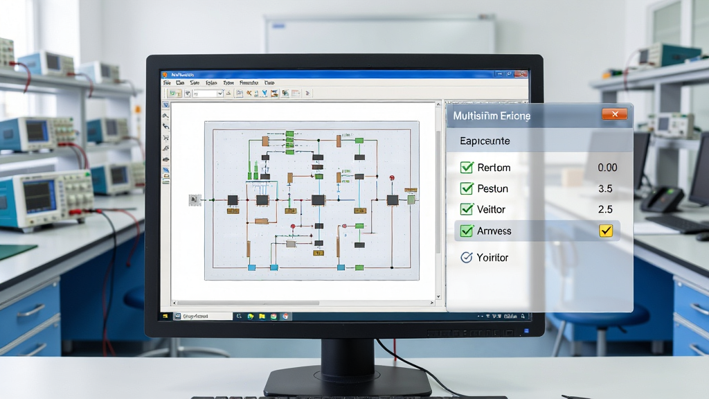 �������� multisim ���� ��ѧ��ʵ����� ���� һ�����ʵ���ҳ��� ǰ���ǵ�����Ļ��ʾ multisim �����· ��Ļ�Ա��н�ʦ���ֽ��� �����������ʵ��̨��ʾ�����豸 ���� ��Ļ���� ���ֽ����԰�͸��������ʾ �Ű� ����ͼ ��� ������ѧ�� ϸ�� ��·ͼ���� ���ֽ����й�ѡ��Ǻͷ��� ���� ���� �ɾ� �޶���Ԫ��