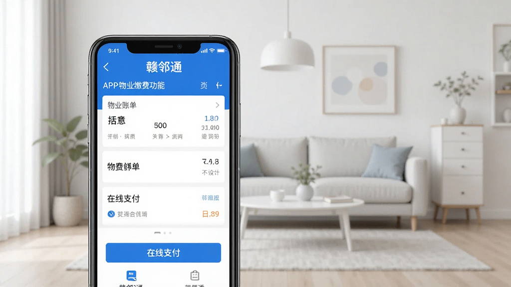 һ�š�����ͨ��APP��ҵ�ɷѹ��ܽ���չʾͼ����������Ϊ�ֻ���Ļ����Ļ����ʾ��ҵ�˵��б�������֧����ť����ɫ����ɫ�Ͱ�ɫΪ��������Ϊ��Լ�Ŀ�������������ִ���ƽ��ϸ�����������ʸɾ����޶���Ԫ��