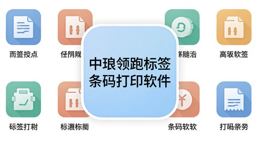 һ��չʾ����ǩ��ӡ����ͼ�겢�е�ʾ��ͼ����������ͻ�����������ܱ�ǩ�����ӡ��������ͼ�꣬��Χ��������ͨ�ñ�ǩ����ͼ�꣬ÿ��ͼ���·��м�����ֱ�ע��������Ϊ��ƽ����ƣ���ɫ��ͣ����������������ɾ�������Ԫ��