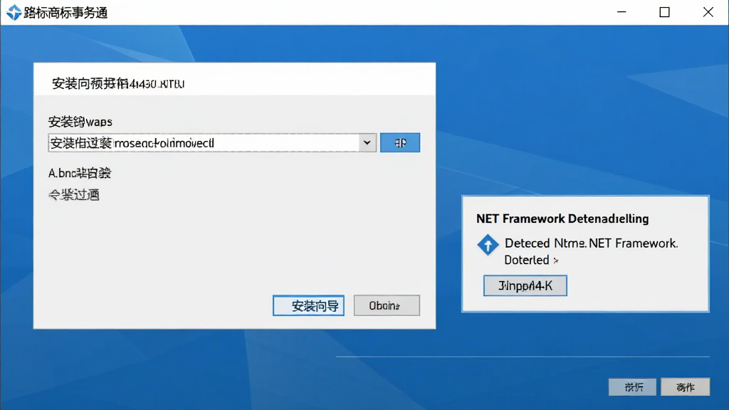 ·���̱�����ͨ��װ�򵼽��棬��������ʾ��װ·��ѡ�񴰿���.NET Framework�����ʾ�������࣬������������ɫ�������������޶���Ԫ��
