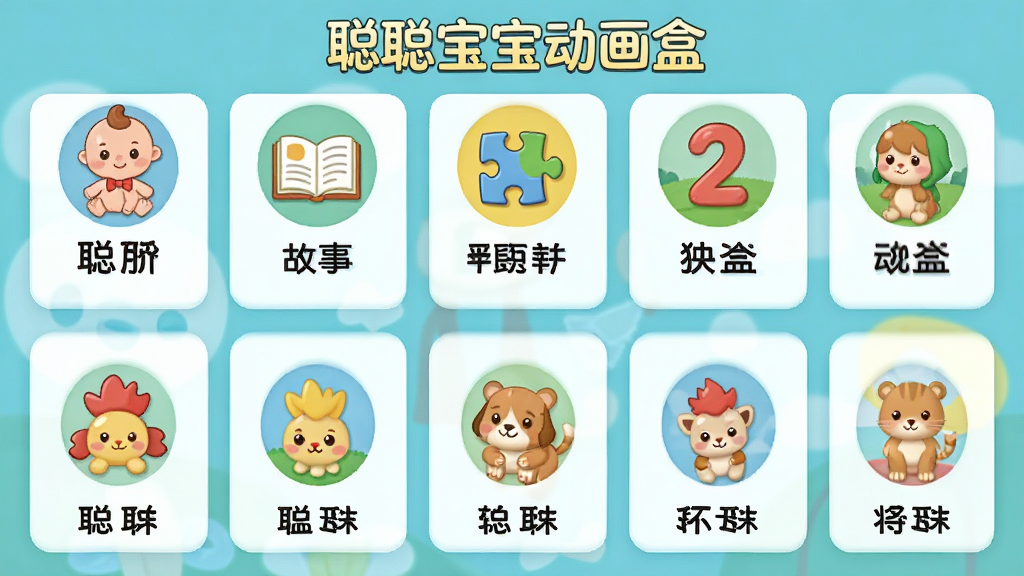 �ϴϱ������������ݷ�����棬����Ϊ�����ͨ���ķ��࿨Ƭ�������У�����Ϊ���������Ű�ÿ����Ƭ�Ϸ�ΪԲ��ͼ���·�Ϊ���ֱ�ǩ�����Ϊ����ͯȤ�ı�ƽ����ƣ�ϸ�ڰ�������ͼ�ꡢ������ͼ�ꡢƴͼͼ�ꡢ����ͼ��ȣ����ʸ���ɾ��������д���