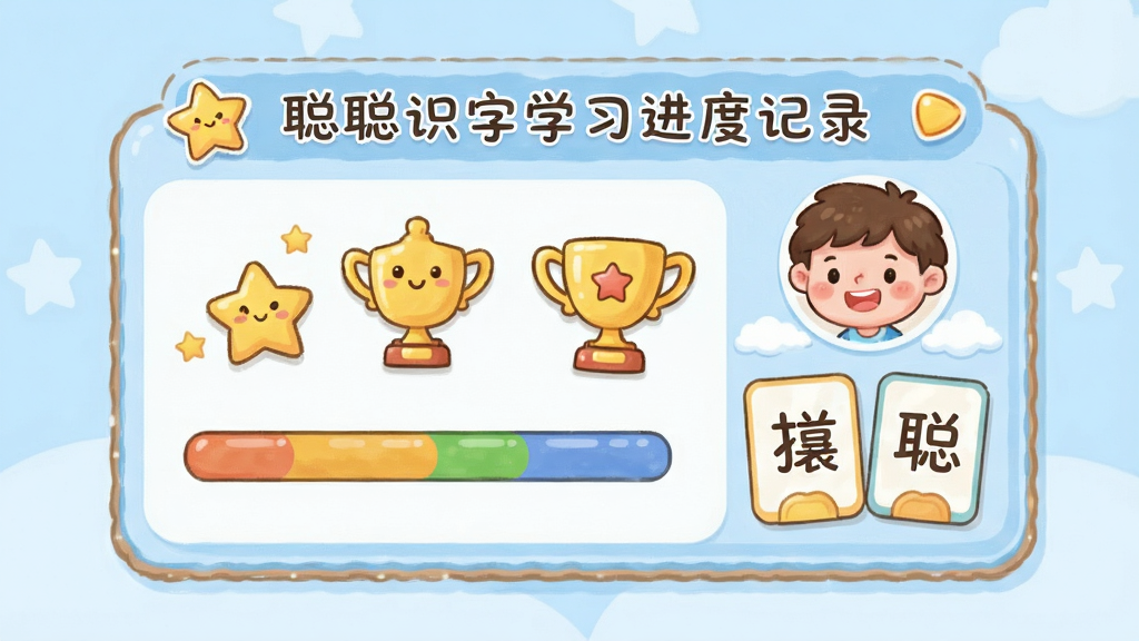 �ϴ�ʶ��ѧϰ���ȼ�¼���棬����չʾһ����ͨ���Ľ�����壬����������ǡ������ͽ��������Ա��ж�ͯͷ��ͺ��ֿ�Ƭ����������͵�ǳ��ɫ�����������¼�࣬���廭�ʣ��޶���Ԫ��