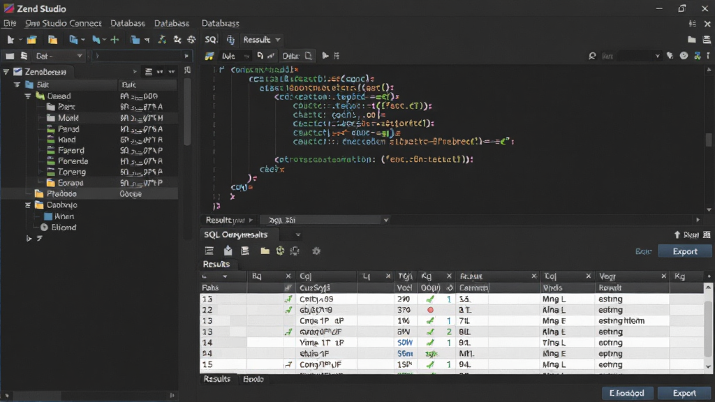 ������Zend Studio���ݿ������壬����Ϊ������ݿ����������Ҳ�SQL��ѯ�༭�����Ű������·���չʾ��ѯ��������Ϊרҵ���ݹ������߷��ϸ�ڰ������ṹ�б���SQL����������������񡢵�����ť�������������ɾ��޶���Ԫ��