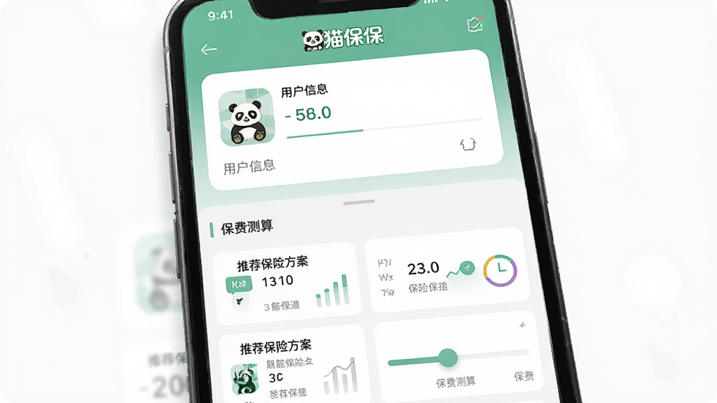 ��è���������Ƽ��뱣�Ѳ��㹦�ܽ��棬�ֻ���Ļ��չʾ��è����Ӧ�ó�����Ƽ����ҳ�棬ҳ���ϰ벿��Ϊ�û���Ϣ��д�����°벿��Ϊ�Ƽ����շ����б��뱣�Ѳ��㻬�顣������Ƽ�࣬������ͼ�������ɼ�������ɫ����ͣ�ͻ������è������Ʒ�Ʊ�ʶ������ɾ������廭�ʣ��ʺ��������ܽ�����ͼ��