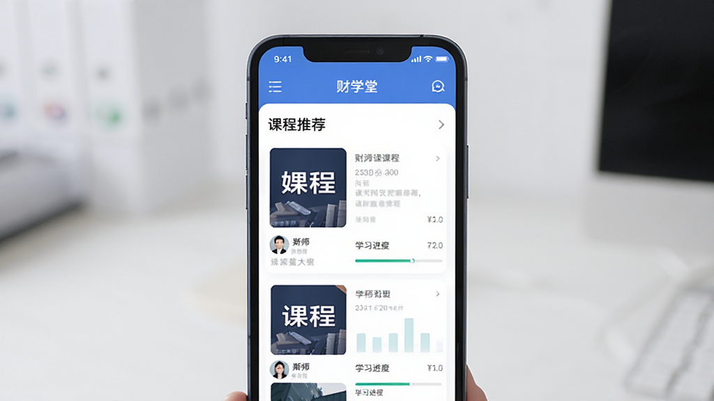 һ��չʾ��ѧ��App���Ľ����ͼƬ������Ϊһ�������ֻ�����Ļ����ʾ��ѧ��App��ҳ������Ϊ�����������ӿγ��Ƽ��б����Ű��������࣬���Ϊ�ִ���Լ�Ƽ��磬ϸ�ڰ����γ̷�������ͼ����ʦͷ��ѧϰ�����������ʸ��壬�ɾ����޶���Ԫ�ء�
