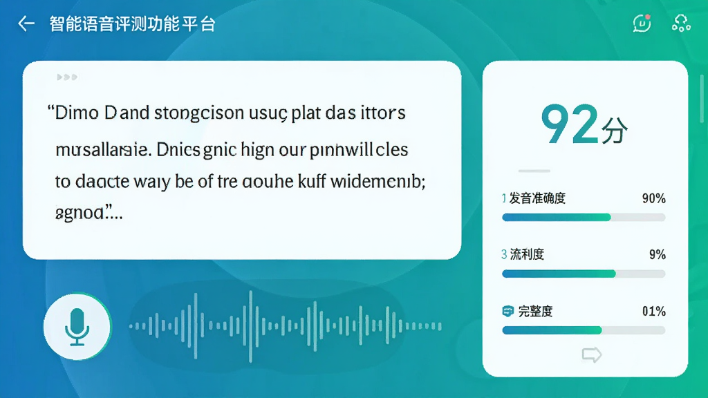 ����Ӣ��ѧϰƽ̨�����������⹦�ܽ��棬����������ʾһ��Ӣ�ĶԻ��ı����·�����˷�ͼ����������Σ��Ҳ���ʾ���֡�92�֡�������׼ȷ�ȡ������ȡ�����������ָ�꣬������Ϊ�ִ���Լ�Ƽ��磬����ɫ�����������������ʸɾ�