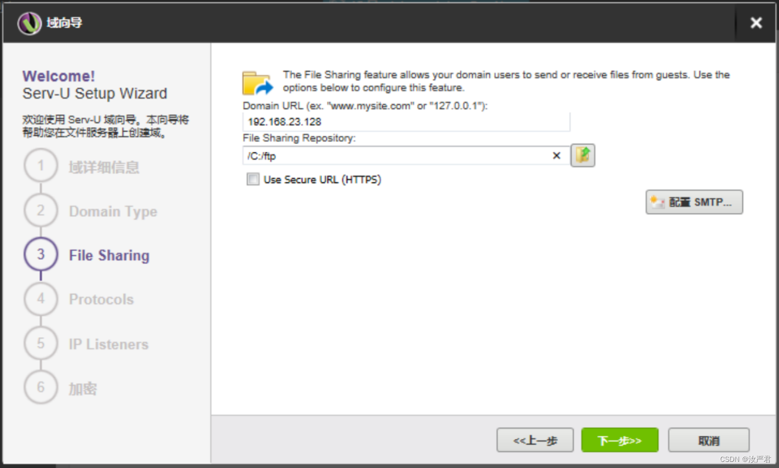 Serv-U FTP Server 服务器搭建配置界面