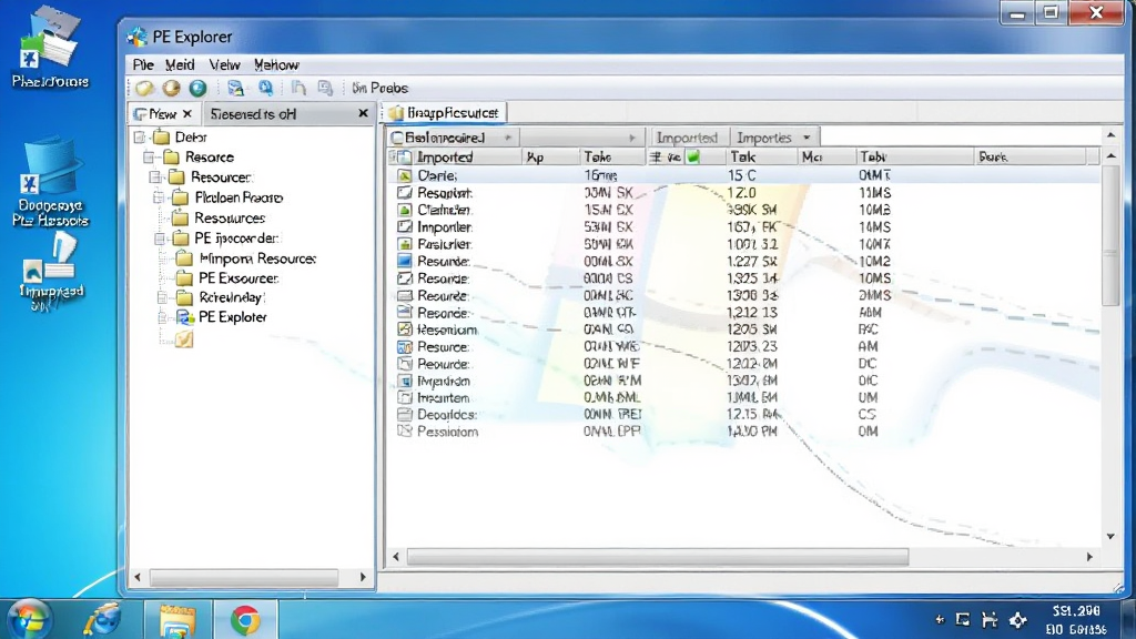 һ��չʾPE Explorer��Windows���������еĽ�ͼ����������������������ʾһ��PE�ļ�����Դ���͵������Ϣ�����ڱ�������ʾ��PE Explorer��������ΪWindows���棬�����������������ʸɾ����޶���Ԫ��