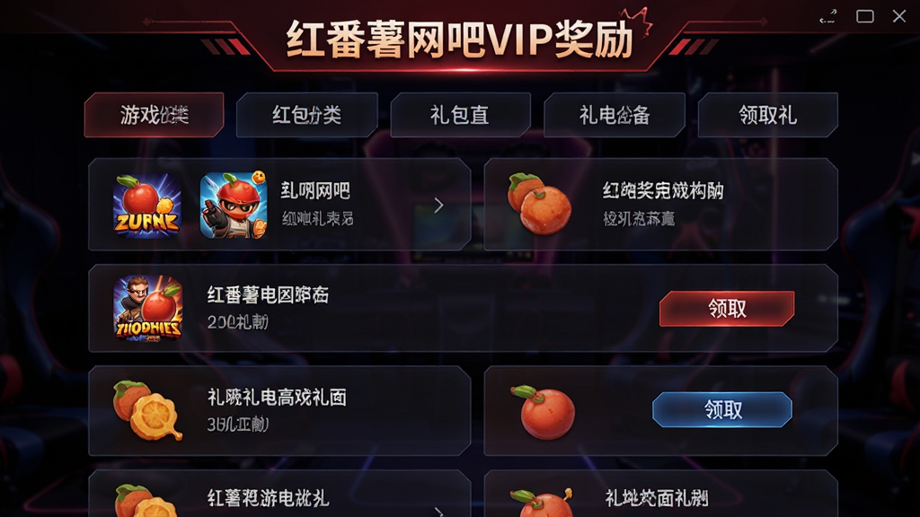 �췬������VIP������Ϸ�����ȡҳ�棬����Ϊ�������ܽ���λ�ڻ������룬���ֲ����б�ʽ�����Ϸ�Ϊ��Ϸ�����ǩ�·�Ϊ������鿨Ƭ���Ű�����ֱ�ۣ����Ϊ�羺�Ƽ��磬ϸ�ڰ������췬������VIP���������ֱ�ʶ����Ϸͼ�ꡢ���������������ȡ��ť��Ԫ�أ����ʸ���ɾ��޶���Ԫ��
