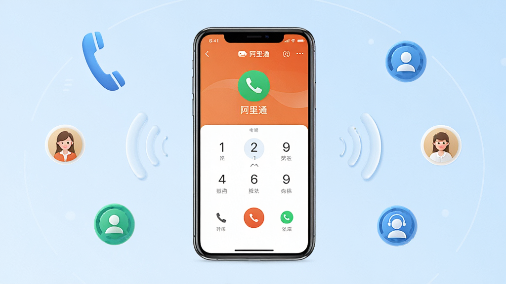 ����ͨ�绰����������չʾ�������������һ�������ֻ�����Ļ��ʾ����ͨ�绰APP��ͨ�����Ž��棬�����Ǽ���ǳ��ɫ���䣬��Χ�����ŵ绰��Ͳ���źŲ��ơ���ϵ��ͼ���ͨ��Ԫ�أ���������ˬ�ִ����Ű���жԳƣ�ϸ�ھ��£����������ɾ����޶���Ԫ��