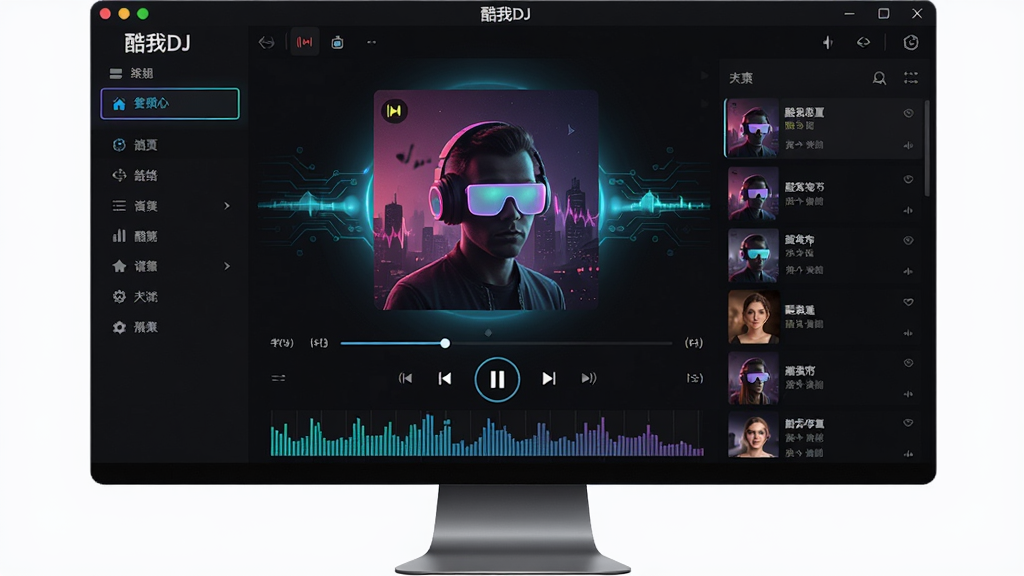 һ��չʾ����DJ���������ͼƬ������Ϊ������Ļ�ϵĿ���DJ�����������棬����������ר������Ͳ��ſ����������Ϊ���ർ�����Ҳ�Ϊ�����б������Ϊ�ִ��Ƽ�����ɫ���⣬ϸ�ڰ����޺��Ч����̬Ƶ���������ʸ��壬�ɾ��޶���Ԫ��