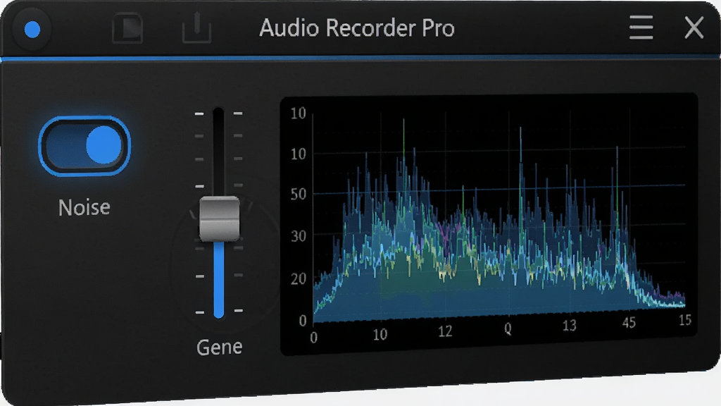Audio Recorder Pro ��������Ƶ���������д����ʾ���뿪�ء�������ڻ����ʵʱƵ��ͼ������Ԫ�ش�����ɫ����ָʾ�����Ϊ�Ƽ�����ɫ���棬����ϸ�壬�ɾ����޶���Ԫ��