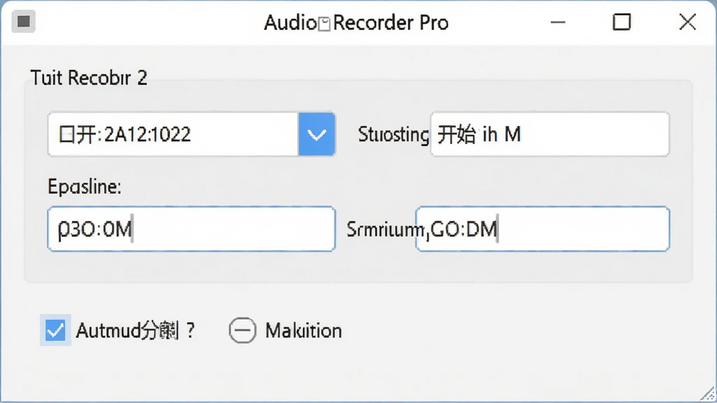 Audio Recorder Pro �����ж�ʱ¼�����ô��ڣ���ʾ����ѡ��������ʼʱ�������ʱ��������Լ��Զ��ָ�ѡ����沼�����룬���Ϊǳɫ�������⣬���ʸ��壬�ɾ����޶���Ԫ��