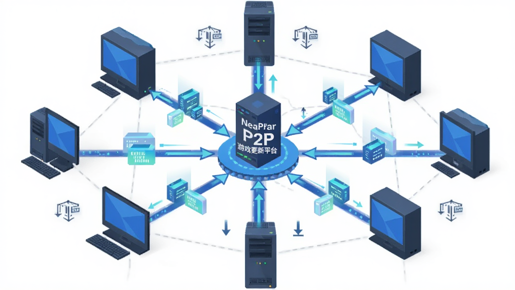 һ�ű���NetBarP2P��Ϸ����ƽ̨����P2P�ַ����Ƶ�ʾ��ͼ������Ϊ��̨��������ͨ����״�����໥���ӣ����ֲ������ķ���ʽ��ͼ������ΪNetBarP2P��Ϸ����ƽ̨������ͼ�꣬�Ű�չʾ���ݴ����������ܽڵ���ɢ�����Ϊ��ƽ���Ƽ��廭��ϸ�ڰ������������ݰ���㡢�ϴ����ؼ�ͷ����������ʶ���������������������ɾ����࣬������Ԫ�ء�