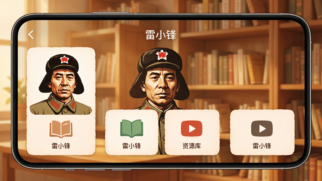 ��С������ѧϰ��Դ����棬�ֻ���Ļ��չʾ����������ѧϰ��Ƭ����Ƭ�����׷滭���鼮ͼ�����Ƶ���Ű�ť������Ϊůɫ����ܳ����������ܰ�����У�ϸ�ڷḻ�����廭�ʣ��ɾ��޶���Ԫ�أ�ͼ������Ϊ����С�桱