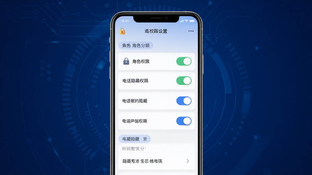 ȫ��ԴϵͳȨ�����ý��棬��������Ϊ�ֻ���Ļ����Ļ��չʾ��ɫȨ�޿����б���绰����ѡ�����Ϊ����ɫ���䣬����������У����ȫ�Ƽ��У�ϸ�ڰ�������ͼ�ꡢ���ؿؼ���Ȩ�޷�����⣬�����������ɾ����޶���Ԫ��