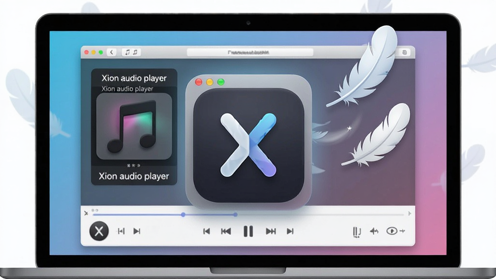 һ�ű��� Xion audio player �������Եĸ���ͼ������������һ��С�ɵ�����ͼ�������ڱʼǱ�������Ļ�Ϸ����Ա�����ë����ëƮ���Ԫ��������ӯ����Ļ����ʾ 