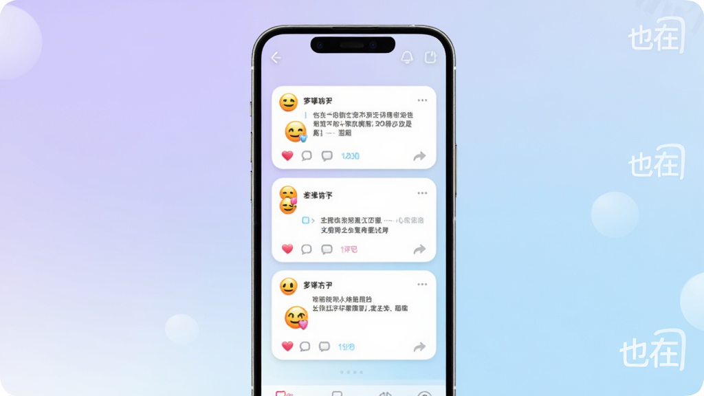 һ��չʾ��Ҳ�ڡ����鶯̬���ܵ�AI��ͼ������������һ���ֻ���Ļ����Ļ����ʾ�ż��������������Ķ�̬��Ƭ����Ƭ�·��а��ĺ��������ݣ������ǵ���ɫ��ǳ��ɫ����ͽ��䣬���־��У��������������ϸ���Ͽ��Կ�����Ҳ�ڡ���logoˮӡ�����ʸ��壬�ɾ��޶���Ԫ��