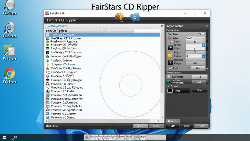 һ��չʾ FairStars CD Ripper ���������ͼƬ���������������������ڣ������ʾCD�����б����Ҳ���ʾ�����ʽ������壬����������ĵ������滷������Ļ����ʾ��FairStars CD Ripper���������ƣ����Ϊдʵ������ͼ���ϸ�����������ʸɾ����޶���Ԫ��