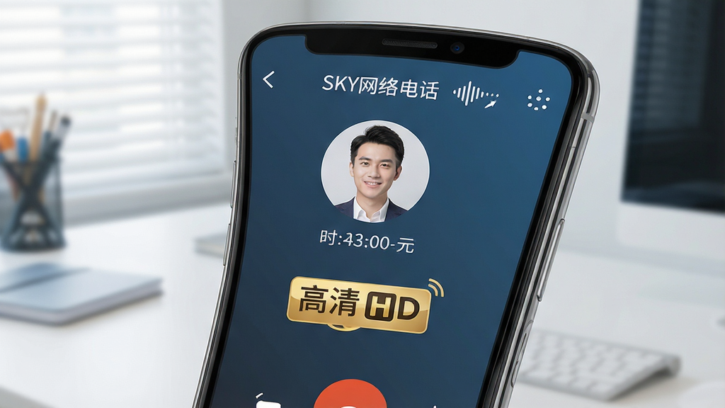 һ��չʾSKY����绰��������ͨ�����ܵĳ���ͼ������Ϊ�ֻ���Ļ��ʾ����ͨ���еĽ��棬����Ϊ��Ļ������ʾ��ϵ��ͷ����ͨ��ʱ�����Ű�ͻ���������ʱ�ʶ�����Ϊдʵ�Ƽ��磬ϸ�ڰ�����SKY����绰�����֡�����ͼ�ꡢ����HD��ʶ�������������ɾ����޶���Ԫ��