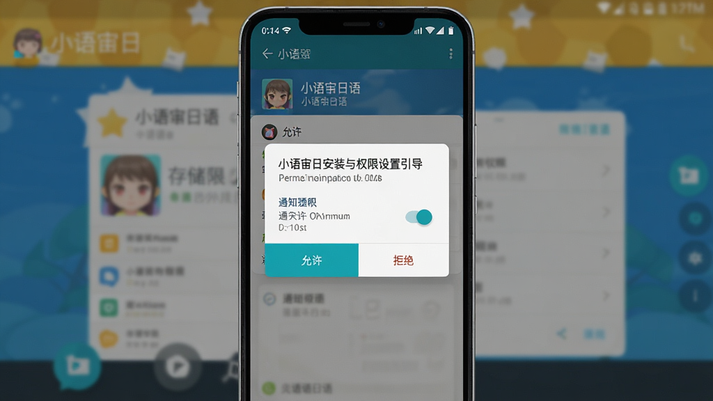 һ��С�������ﰲװ��Ȩ���������������AI��ͼ����������Ϊ�ֻ���Ļ����Ļ����ʾȨ�����󵯴��������洢Ȩ�޺�֪ͨȨ�޿��أ�����ΪС���������������黯Ч��������Ϊ���е��������Ϊ��׿ϵͳ���ý��棬ϸ�ڰ������������͡��ܾ�����ť�����������ɾ����޶���Ԫ��