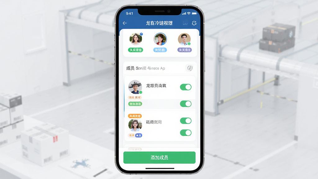 һ��չʾ��ۻ����Ȩ����Эͬ�������ܵ�AI��ͼ����������Ϊ��ۻ����APP���Ŷӳ�Ա�������棬����Ϊ������ɫ�б����в���Ա��Ƭ���ײ����ӳ�Ա��ť���Ű�Ϊ�����б������Ϊ�����Լ���ƶ���UI���ϸ�ڰ�����ɫ��ǩ�в�ͬ��ɫ����Աͷ��ΪԲ�Ρ�Ȩ�޿���Ϊ��ɫ������Ϊ���塢�ɾ����޶���Ԫ��