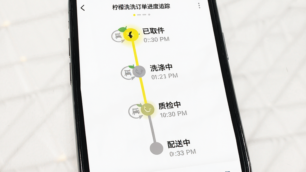 ����ϴϴ��������׷�ٽ��棬����Ϊ�ֻ���Ļ��д����Ļ����ʾ����״̬ʱ���ᣬ������ȡ����ϴ���С��ʼ��С������еȽڵ㣬����Ϊ����ʱ������У��Ű����������Ϊ�ִ��ƶ���UI��ƣ�ϸ�ڰ������ʻ�ɫ������ǰ�ڵ㡢��ɫ����ɽڵ㡢���ֱ�עʱ�䣬���ʸ��壬�ɾ����޶���Ԫ��