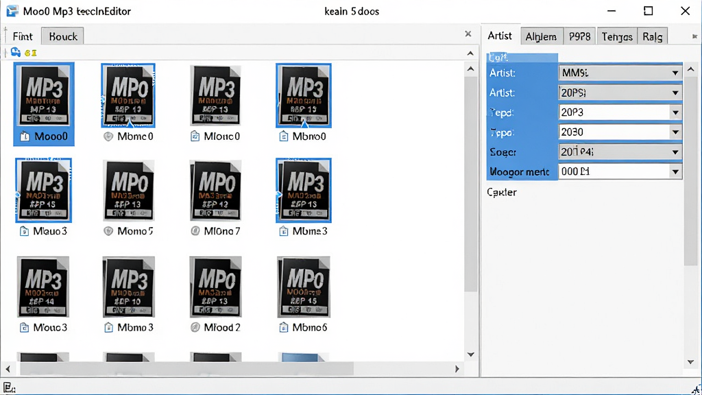 Moo0 Mp3��Ϣ�༭�������༭����չʾ����������ʾ���MP3�ļ���ͬʱѡ�У��Ҳ��ǩ�༭����������ҡ�ר������ݵ��ֶ����ڱ�ͳһ��д�����������ɫ����ѡ��״̬�����������������רҵ��ϸ�ڷḻ�����廭�ʣ��ɾ��޶���Ԫ��